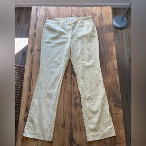 Linen Cotton Blend Yellow Pants